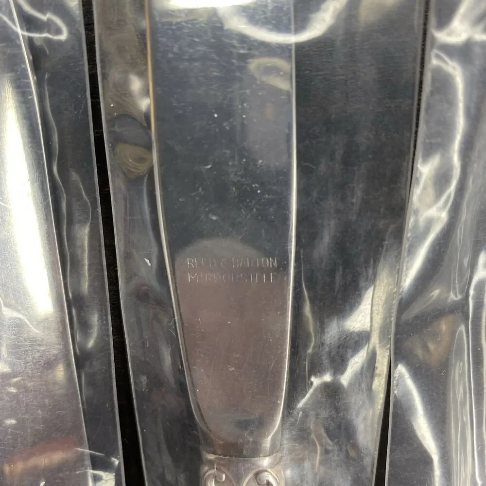 Reed Barton Dresden Rose Silverware 4 Place Settings Of 5 Pcs Silverplated (20)